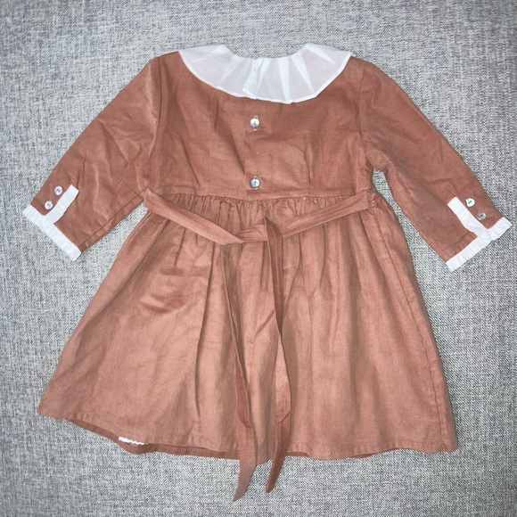 La Coqueta 3Y light brown corduroy dress VGUC small untreated spot - Picture 5 of 5